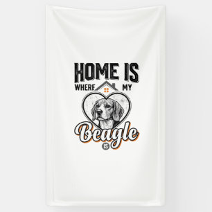 Zu Hause ist dort, wo mein Beagle ist Vintage-Hund Banner
