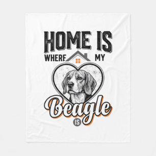 Zu Hause ist dort, wo mein Beagle ist Vintage-Hund Fleecedecke