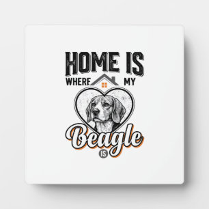 Zu Hause ist dort, wo mein Beagle ist Vintage-Hund Fotoplatte