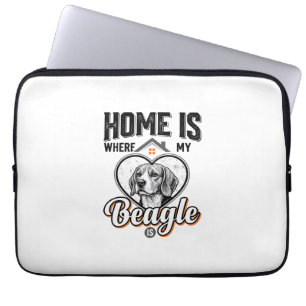 Zu Hause ist dort, wo mein Beagle ist Vintage-Hund Laptopschutzhülle