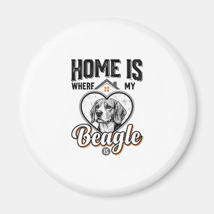 Zu Hause ist dort, wo mein Beagle ist Vintage-Hund Magnet