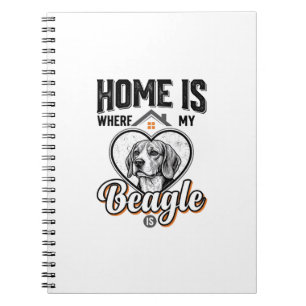 Zu Hause ist dort, wo mein Beagle ist Vintage-Hund Notizblock