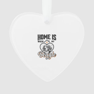 Zu Hause ist dort, wo mein Beagle ist Vintage-Hund Ornament