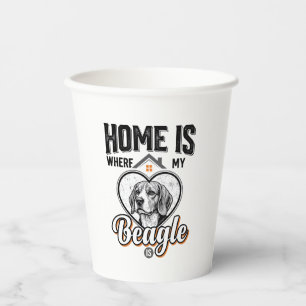 Zu Hause ist dort, wo mein Beagle ist Vintage-Hund Pappbecher