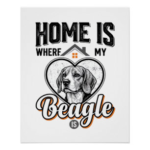 Zu Hause ist dort, wo mein Beagle ist Vintage-Hund Poster