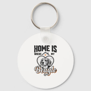 Zu Hause ist dort, wo mein Beagle ist Vintage-Hund Schlüsselanhänger