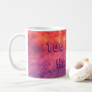 Zu heiß zu handhaben, modern, hell, abstrakt kaffeetasse