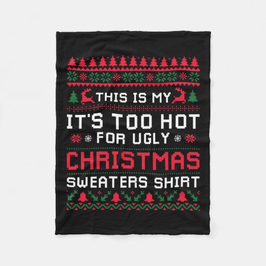 Zu heiße Weihnachten Sweaters Funny Xmas Men Wom Fleecedecke (Vorderseite)