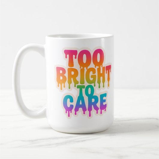 Zu hell zur Pflege - Typografie des Neon-Tropfens  Kaffeetasse (Links)