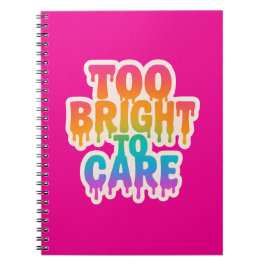 Zu hell zur Pflege - Typografie des Neon-Tropfens  Notizblock