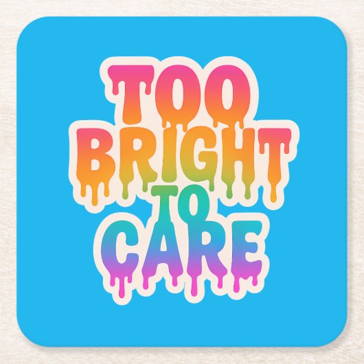 Zu hell zur Pflege - Typografie des Neon-Tropfens Rechteckiger Pappuntersetzer (Vorderseite)