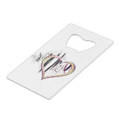 Zu Herzen wahr sein Geldbeutel Flaschenöffner (Vorderseite Schrägansicht)