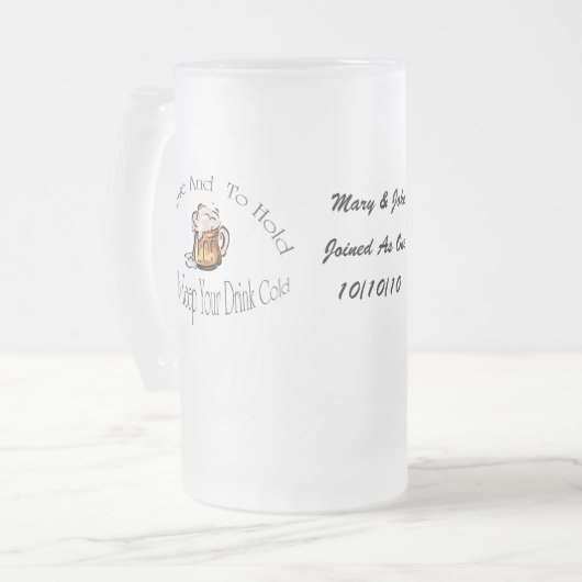 Zu Ihr Getränk-kaltes Bier essen und halten u. Mattglas Bierglas (Vorderseite Links)