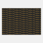 Zu Ihrem Namen Moderne Handschrift Black & Gold Geschenkpapier Set (Vorderseite)