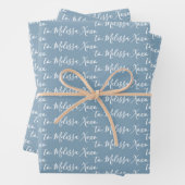 Zu Ihrem Namen Moderne Handschrift dusty Blue Geschenkpapier Set (Beispiel)