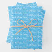 Zu Ihrem Namen Moderne Handschrift hellblau Geschenkpapier Set (Beispiel)