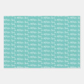 Zu Ihrem Namen Moderne Handschrift Minze Grün Wrap Geschenkpapier Set (Vorderseite 3)