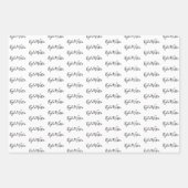 Zu Ihrem Namen Moderne Handschrift weiß schwarz ro Geschenkpapier Set (Vorderseite)