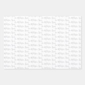 Zu Ihrem Namen Moderne Handschrift White Gray Wrap Geschenkpapier Set (Vorderseite)