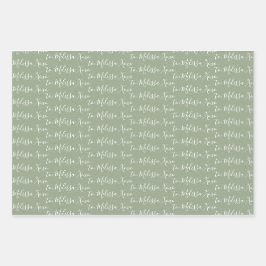 Zu Ihrem Namen Moderne Handschriftenbaum 1 Papiert Geschenkpapier Set (Vorderseite 3)