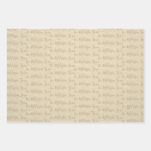 Zu Ihrem Namen Moderne Handschriftenbaum 1 Papiert Geschenkpapier Set (Vorderseite)