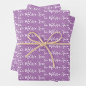Zu Ihrem Namen Moderner Handschriftenlavender Lila Geschenkpapier Set (Beispiel)