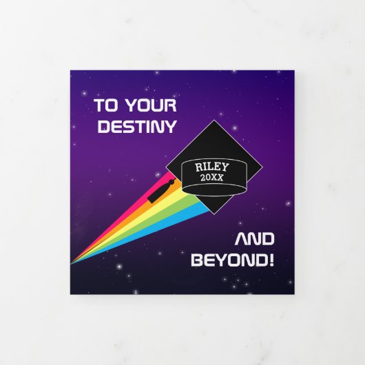 Zu Ihrem Schicksal und über den Weltraum hinaus Ab Dreifach Gefaltete Karte (Cover)