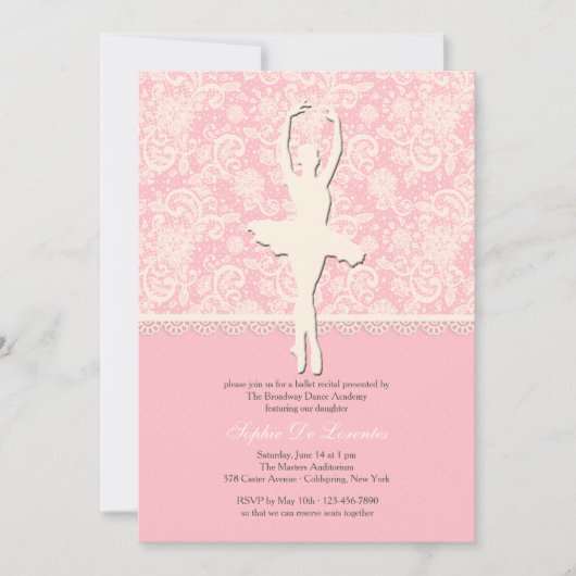 Zu ihrer Balletteinladung Einladung (Vorderseite)