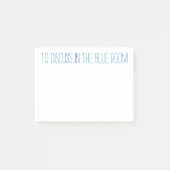 Zu im blauen Raum besprochen werden Post-it Klebezettel (Vorderseite)