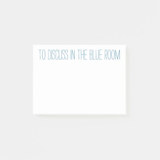Zu im blauen Raum besprochen werden Post-it Klebezettel (Vorderseite)