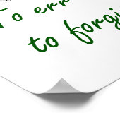 Zu Irrtum ist menschlich - Zitat zur Vergebung Poster (Ecke)