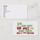 Zu Kaffee machen Visitenkarte (Vorne/Hinten)