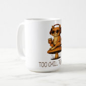 Zu kalt für Pflege - Lo-Fi Katze im Pilz Kaffeetasse (Vorderseite Links)