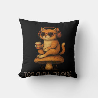 Zu kalt für Pflege - Lo-Fi Katze im Pilz Kissen