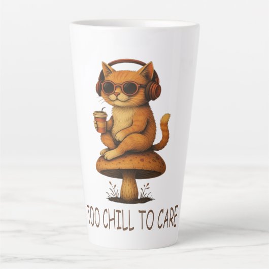 Zu kalt für Pflege - Lo-Fi Katze im Pilz Milchtasse (Vorderseite)
