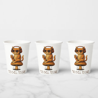 Zu kalt für Pflege - Lo-Fi Katze im Pilz Pappbecher