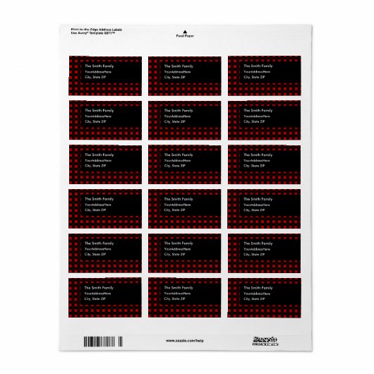 Zu Kariertes Adressenlabel übergehen Adressaufkleber (Vorne)