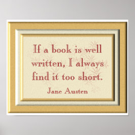 Zu kurz - Jane Austen Zitat - Kunstdruck Poster