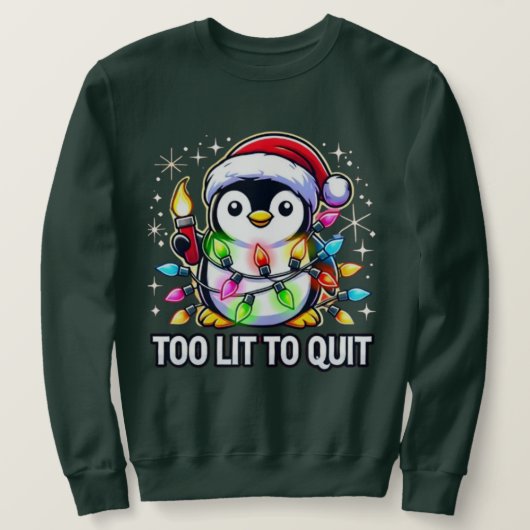 Zu lange, um den Weihnachtspenguin zu beenden Sweatshirt (Design vorne)