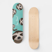 Zu langsam Aquamarine Tierdarstellung Skateboard (Vorderseite)