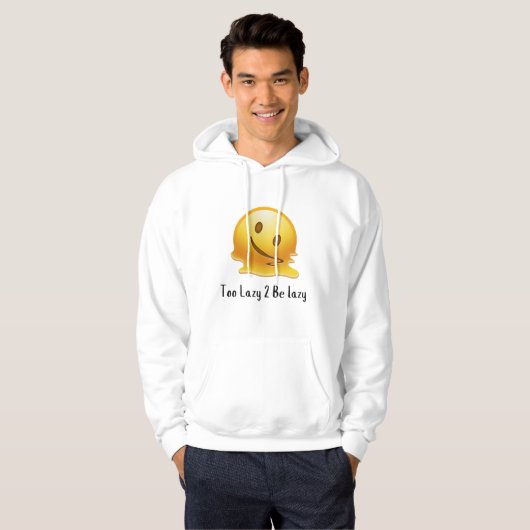 Zu lazy 2 Be Lazy - Funny Lazy Emoji Men's Hoodie (Vorne ganz)