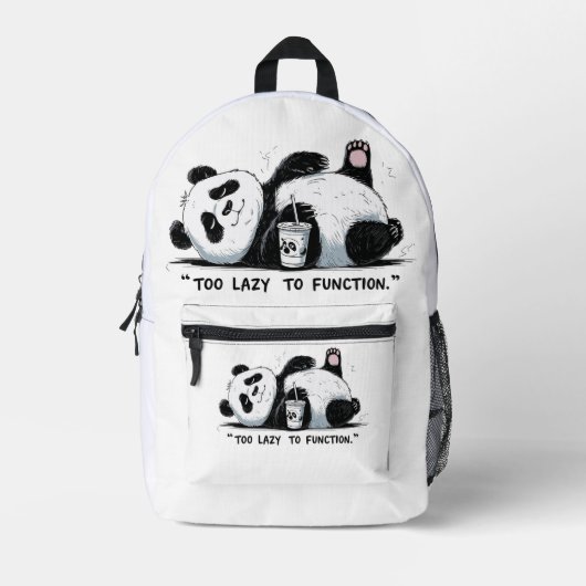Zu lazy to function - Lazy Panda Bedruckter Rucksack (Vorderseite)