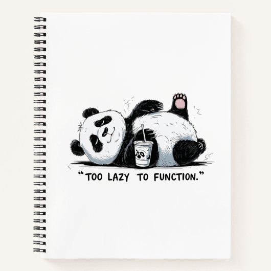 Zu lazy to function - Lazy Panda Notizblock (Vorderseite)