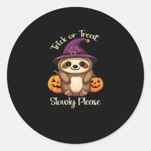 Zu lazy, um Beängstigend Niedliches Halloween Clas Runder Aufkleber