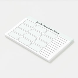 Zu Liste organisiertes Büro-Monogramm tun Post-it Klebezettel