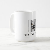 Zu lustige witzige Gans Kaffeetasse (Vorderseite Links)