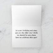 ZU MEINEM "ÄLTEREN TWIN" AUF IHRER GEBURTSKARTE KARTE (Innenseite)