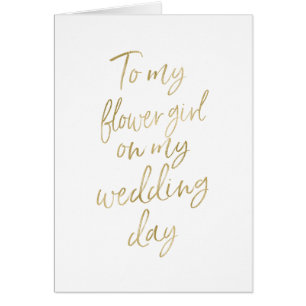 Zu meinem Blumenmädchen auf meinem Hochzeitstag 