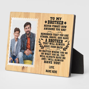 Zu meinem Bruder Geschenk von Bruder mit individue Fotoplatte