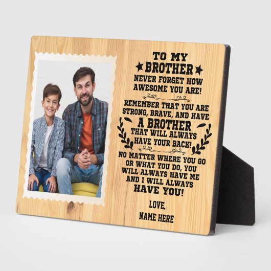 Zu meinem Bruder Geschenk von Bruder mit individue Fotoplatte (Seite)